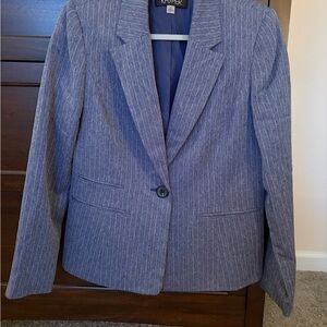 Kasper Women's light Navy and White Pinstripe Blazer